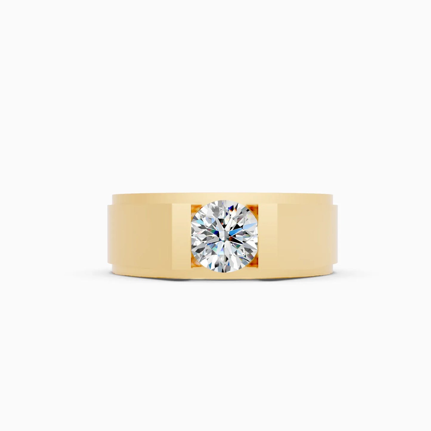 Round Cut Lab Grown Diamond Men's Band Ring