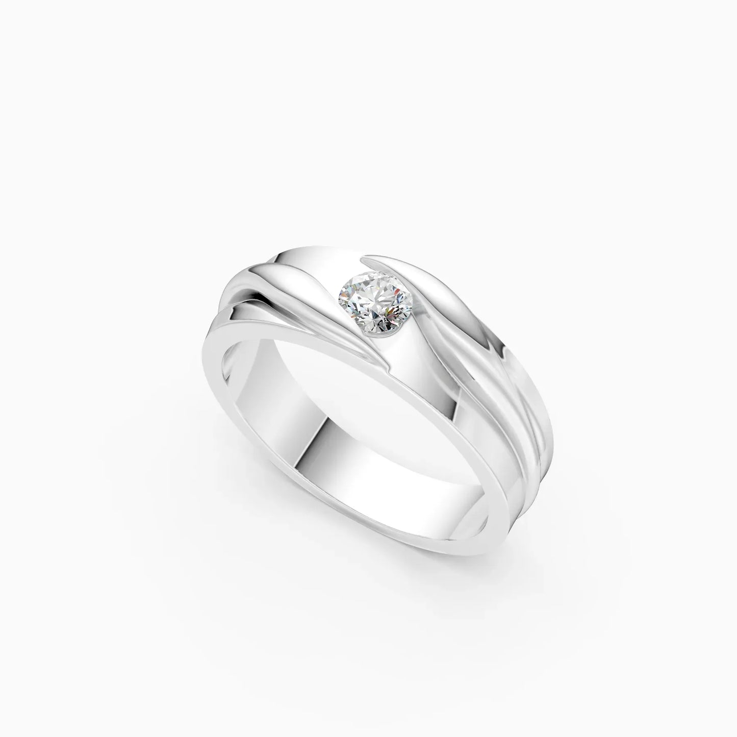 Solitaire Lab Grown Diamond Men's Band