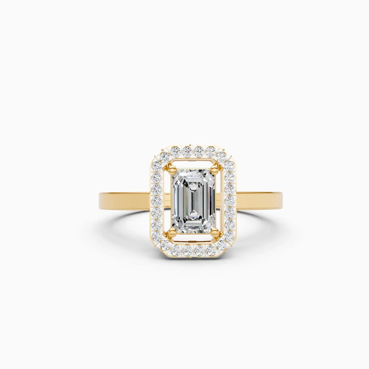 Graceful Emerald Cut Diamond Engagement Ring