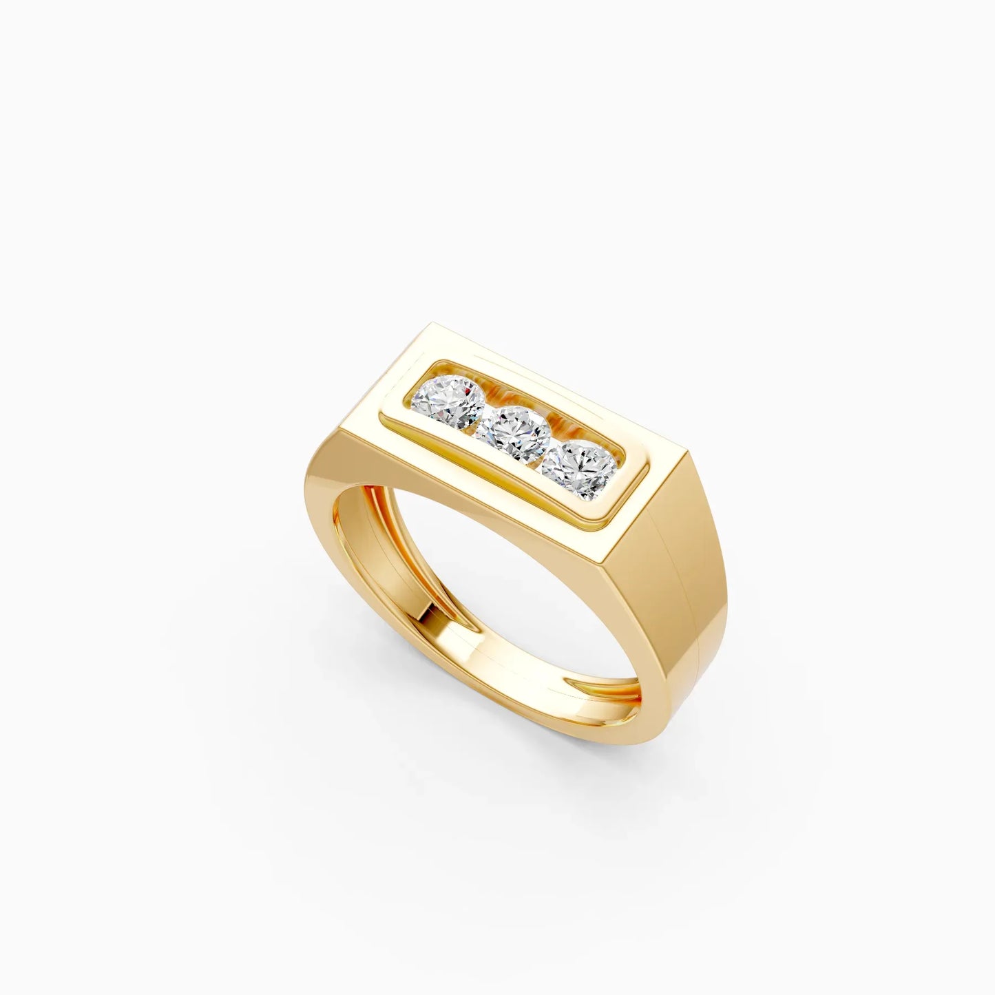 Formal Three Diamond Men's Ring
