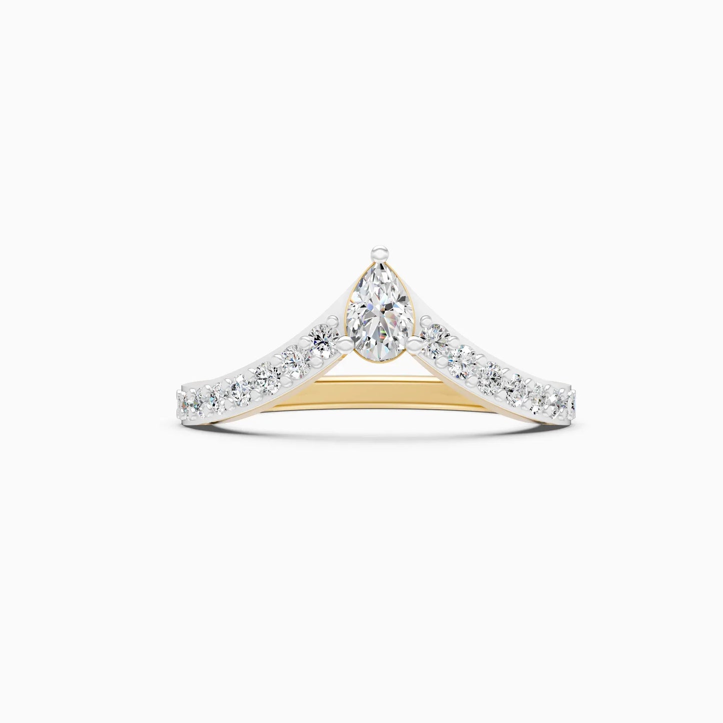Pear Diamond Curved Wedding Band