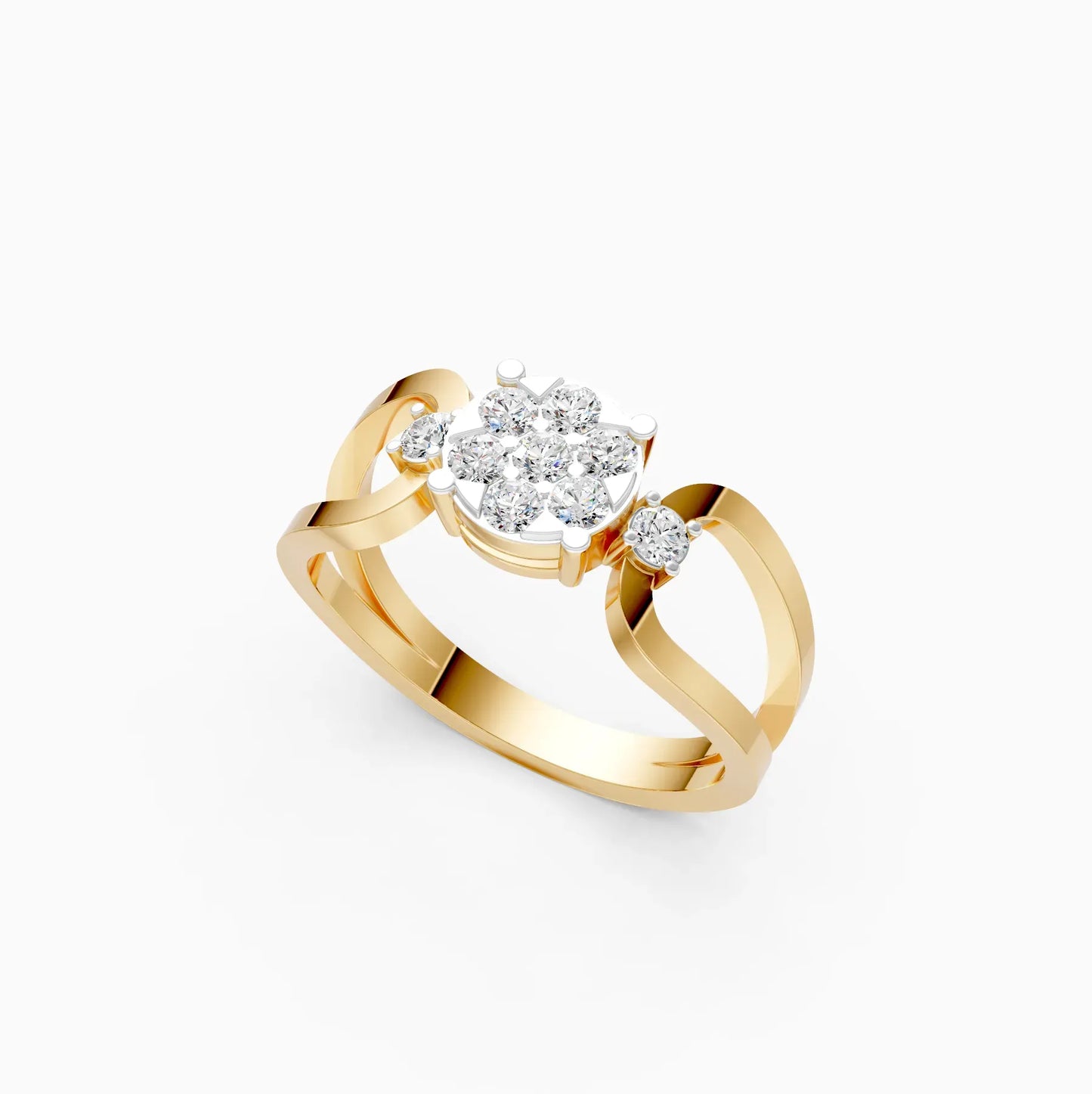 Lavish Floral Diamond Ring in Rose Gold