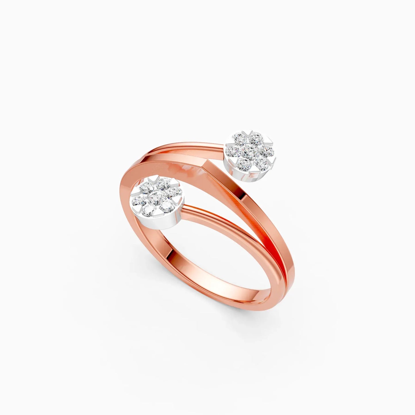 Latest Diamond Cluster By Pass Setting Ring
