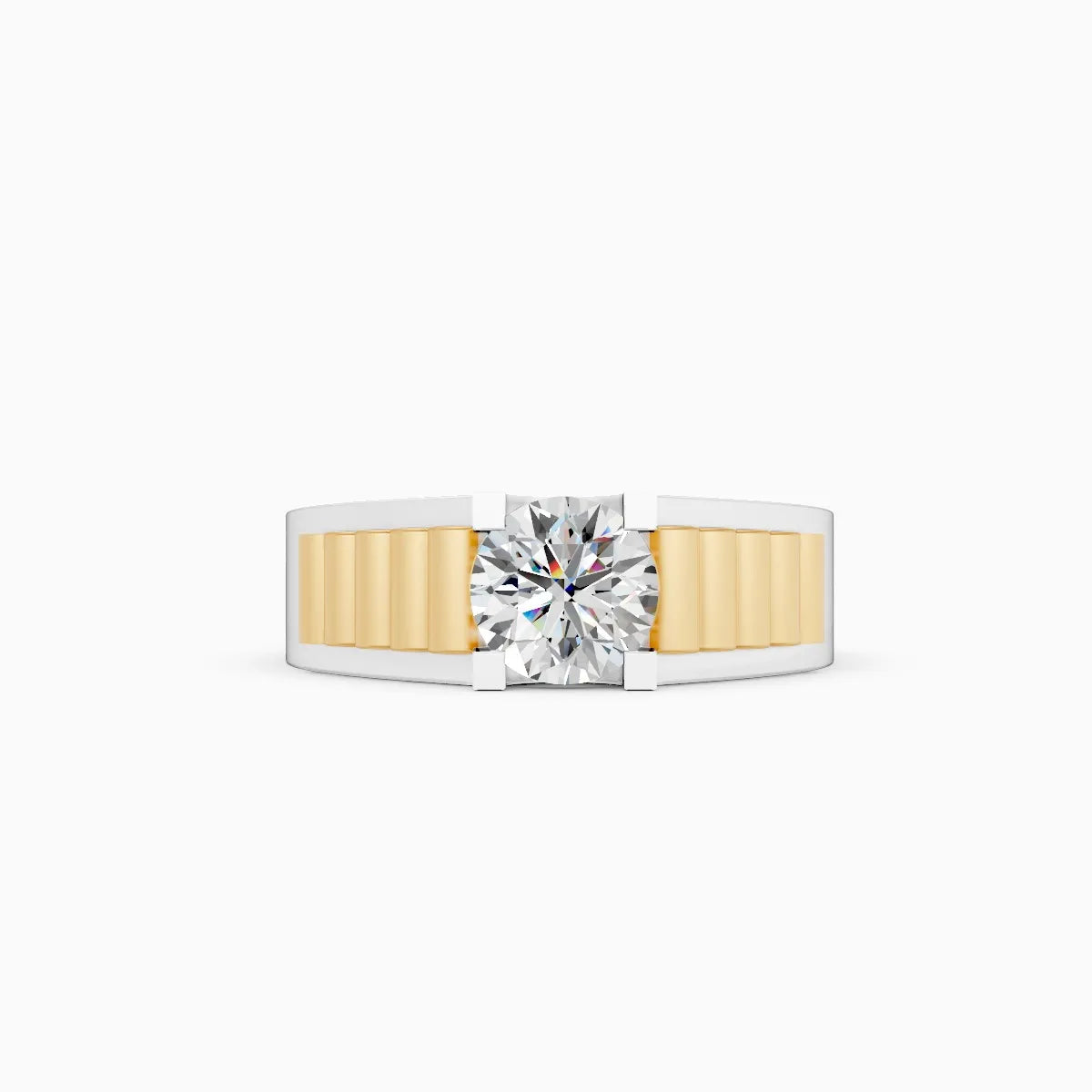 Rugged Band Men's Solitaire Diamond Ring