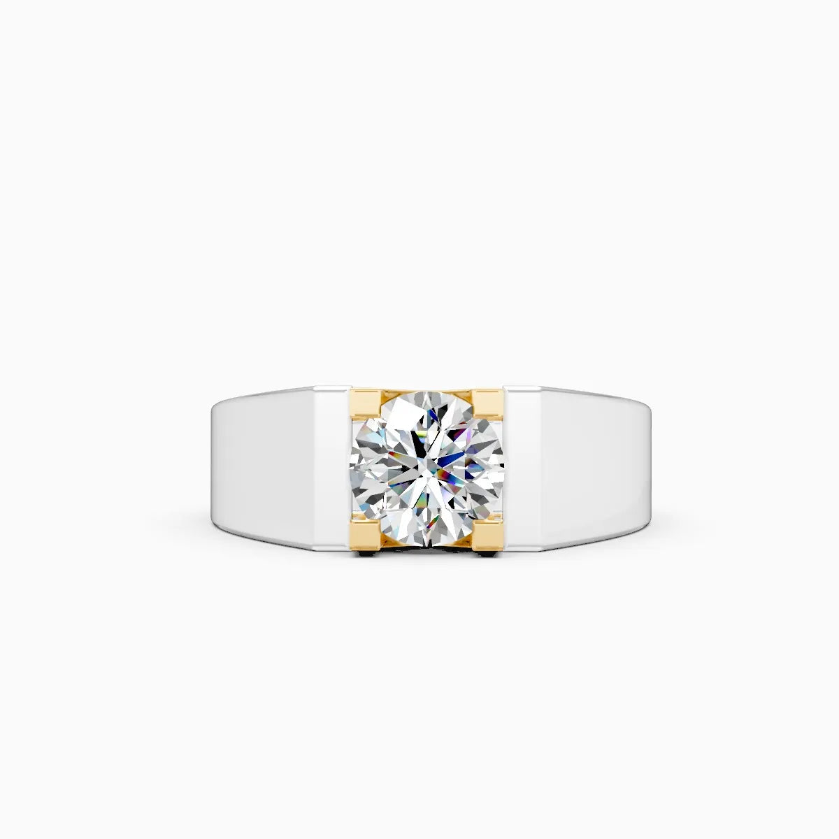 Two-Tone Solitaire Diamond Ring