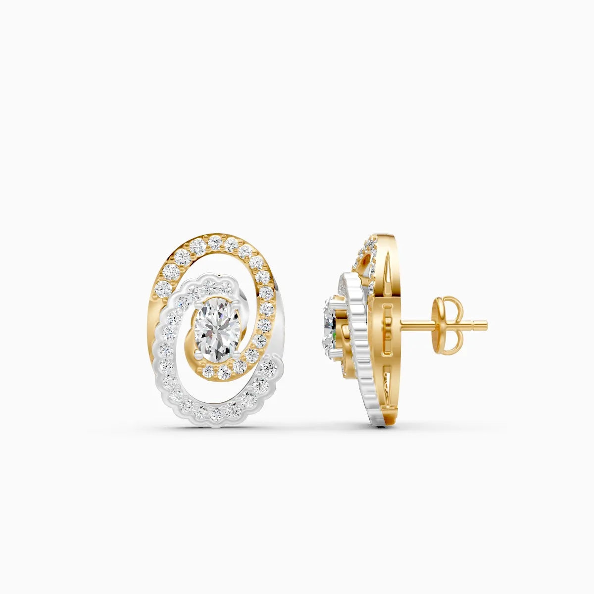 HaloTwirl Lab-Grown Diamond Earrings