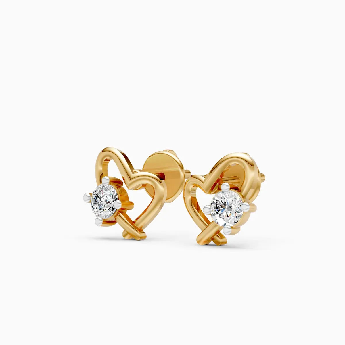 Intertwined Heart Diamond Studs