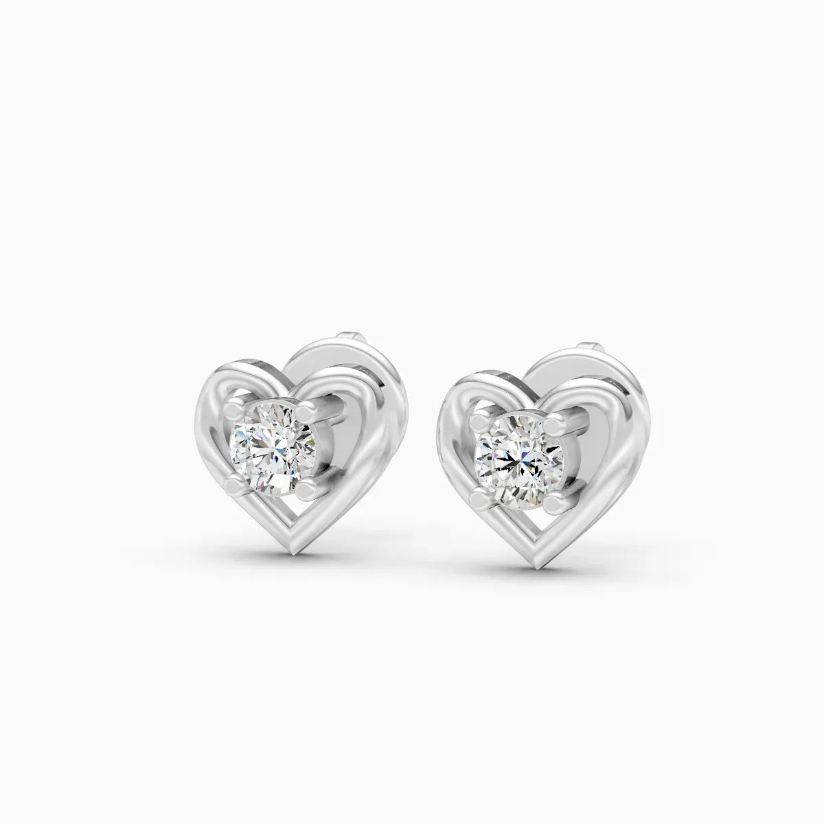 Heart Solitaire Studs