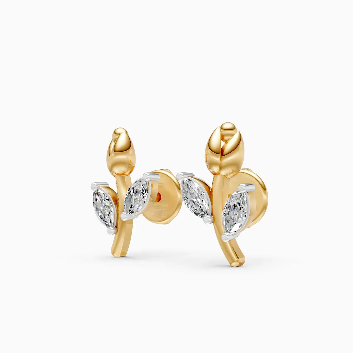Rosebud Diamond Studs