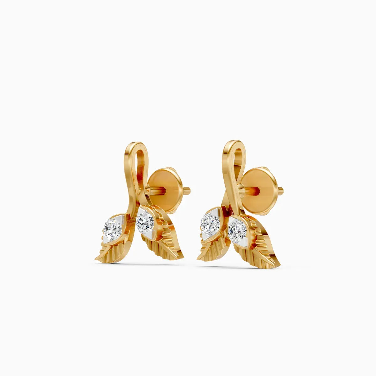 Leaf Duo Diamond Studs