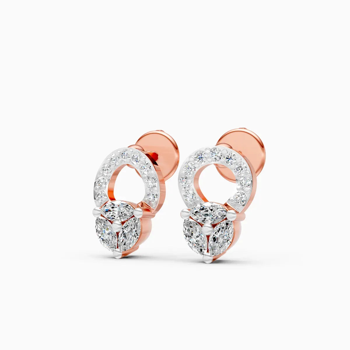 Marquise Drop Halo Studs