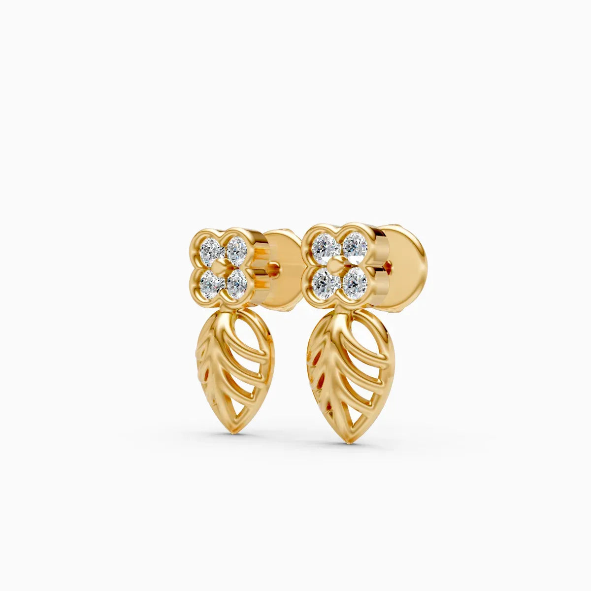 Floral Leaf Drop Studs