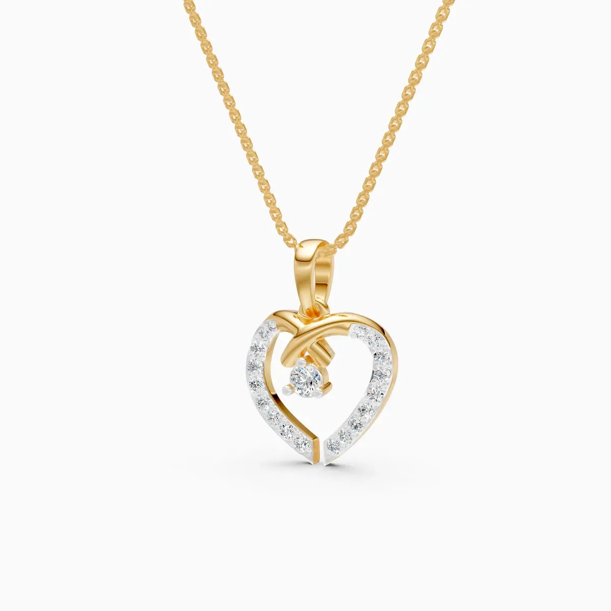 Intertwined Heart Diamond Pendant