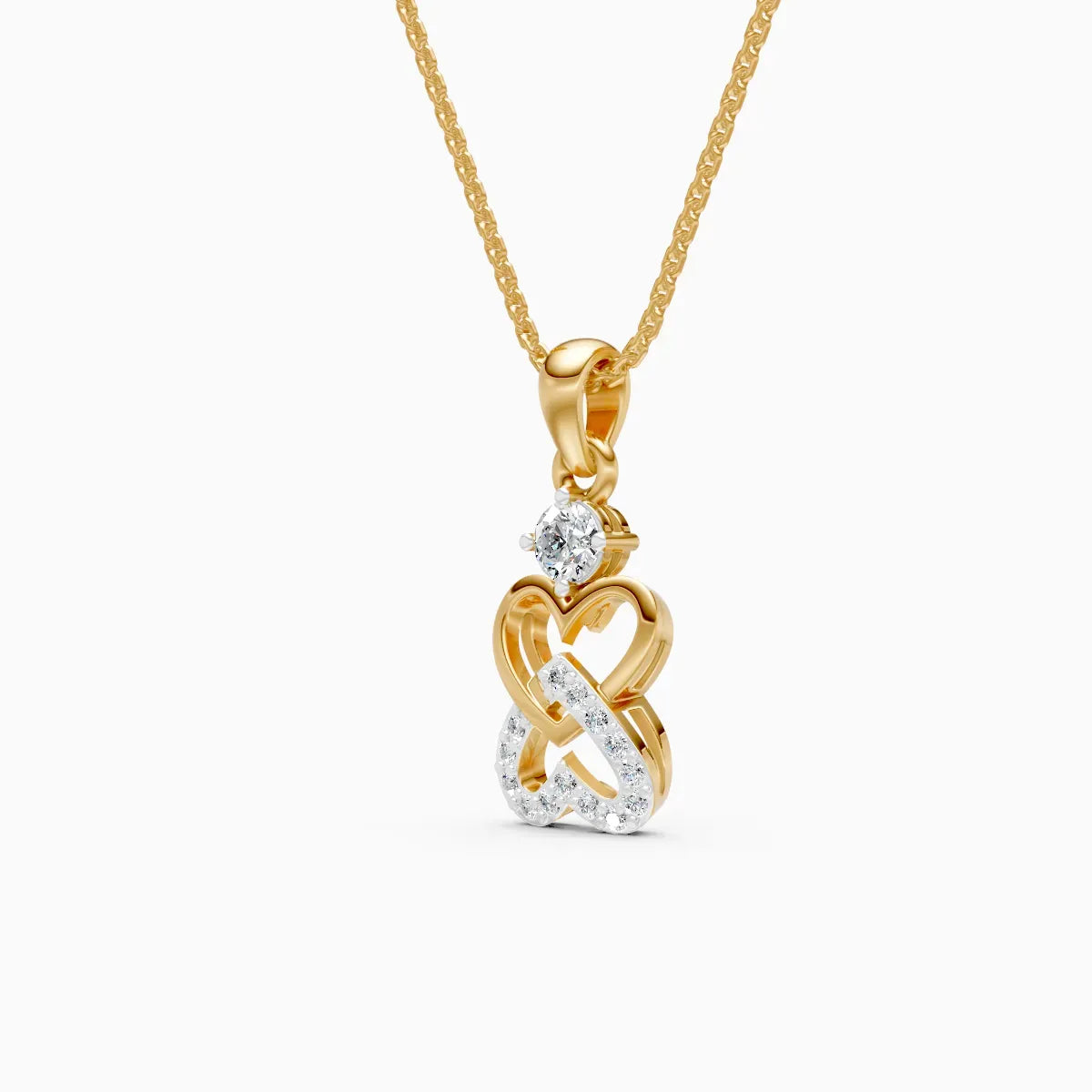 Round Diamond Heart Infinity Pendant