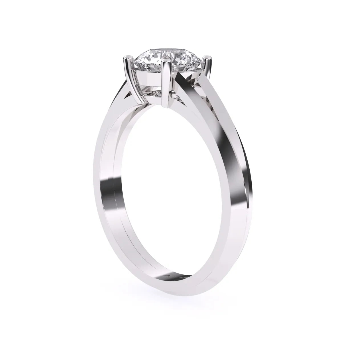 Lavish Split Shank Round Solitaire Ring