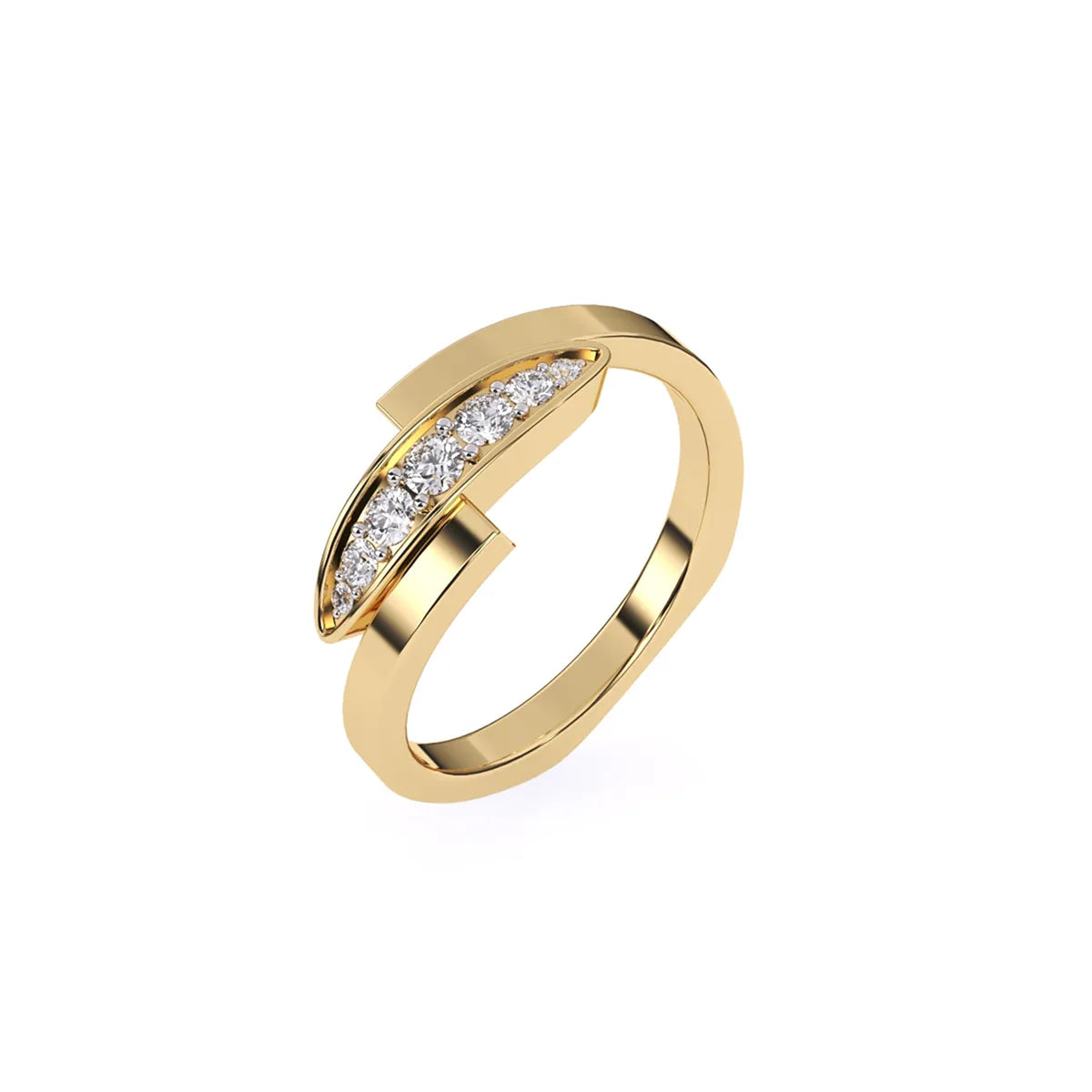 Round Lab Grown Diamond By Pass Style Band