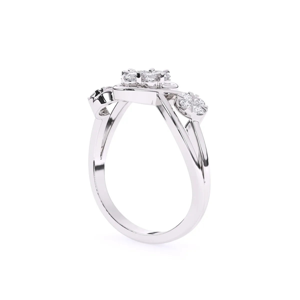 Round Bypass style Lab Grown Diamond Engagement Ring