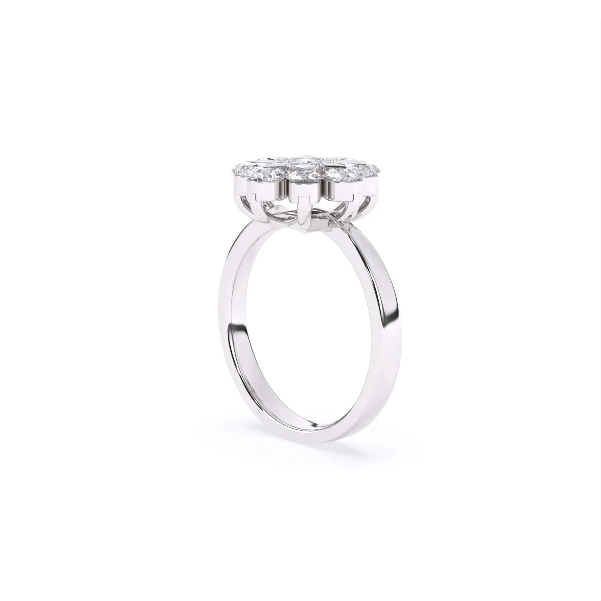 Round Flower Style lab Diamond Ring