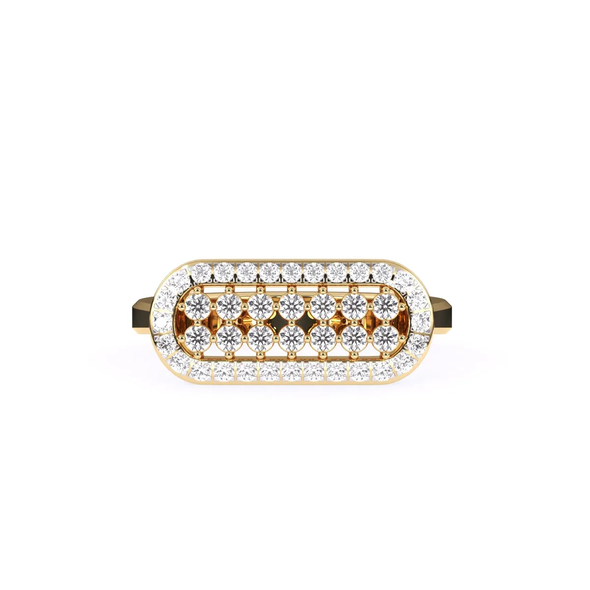 Luxurious Horizontal Lab Grown Diamond Ring Gift For Her