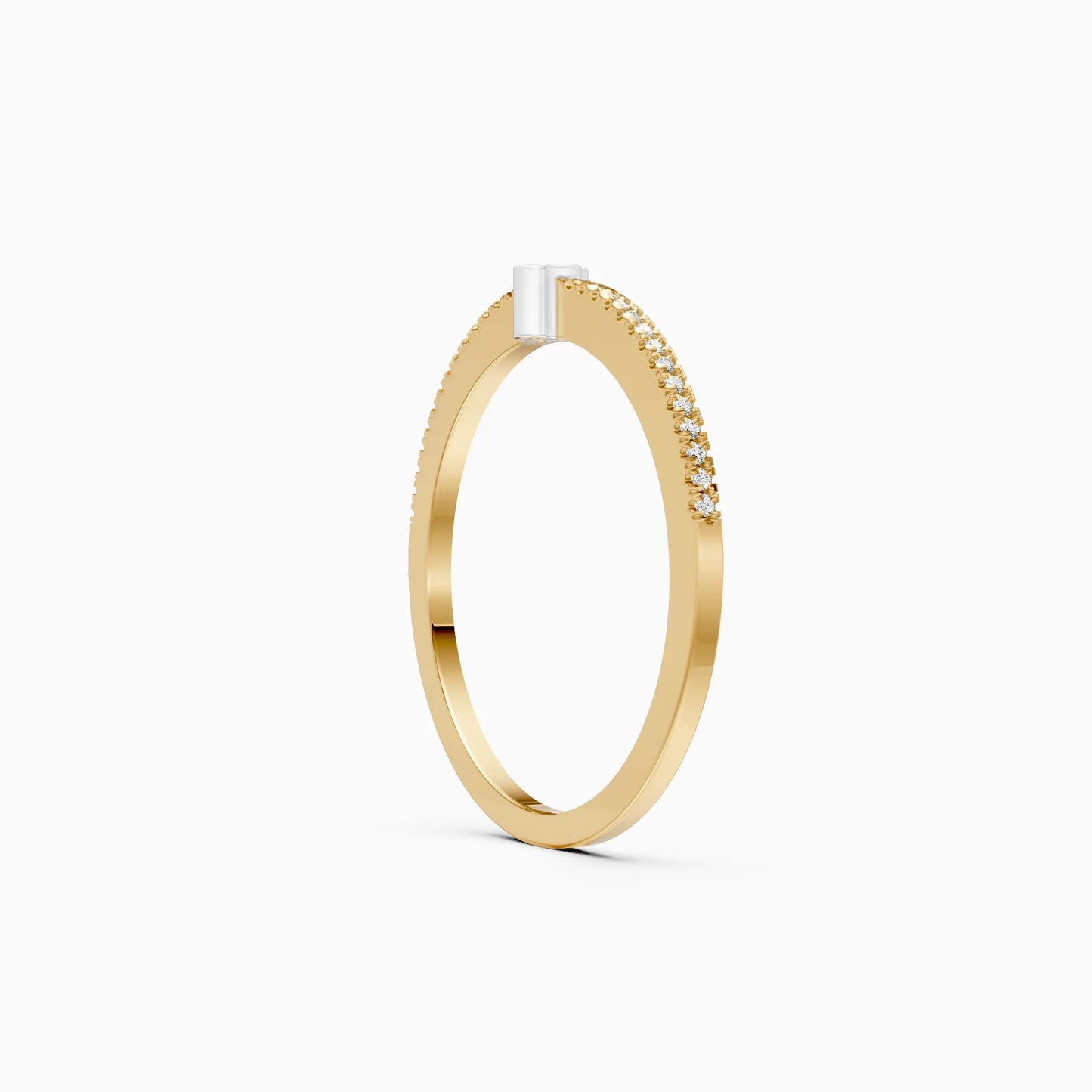 Gorgeous Two Tone Lab Grown Ring