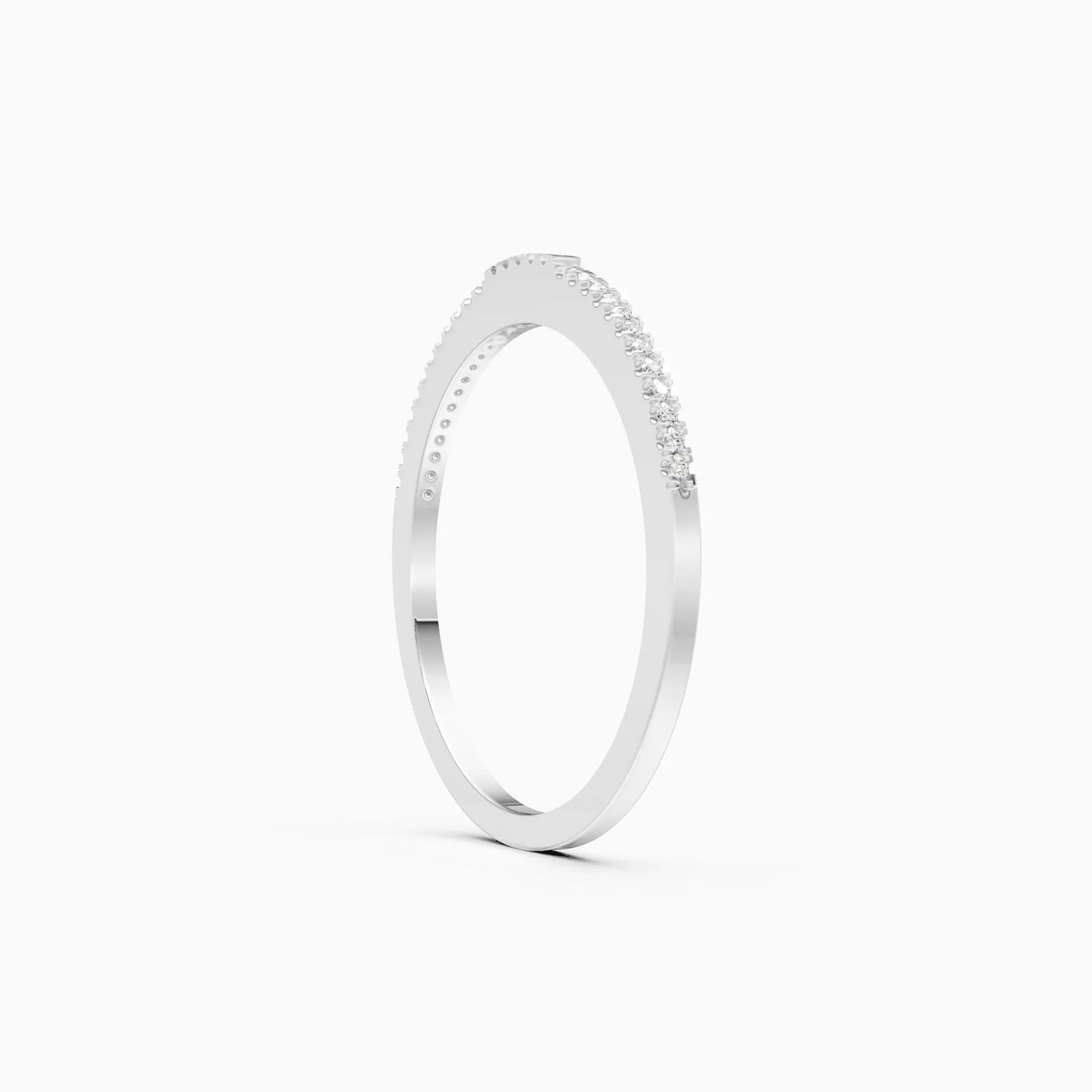 Stackable Half Eternity Diamond Wedding Band