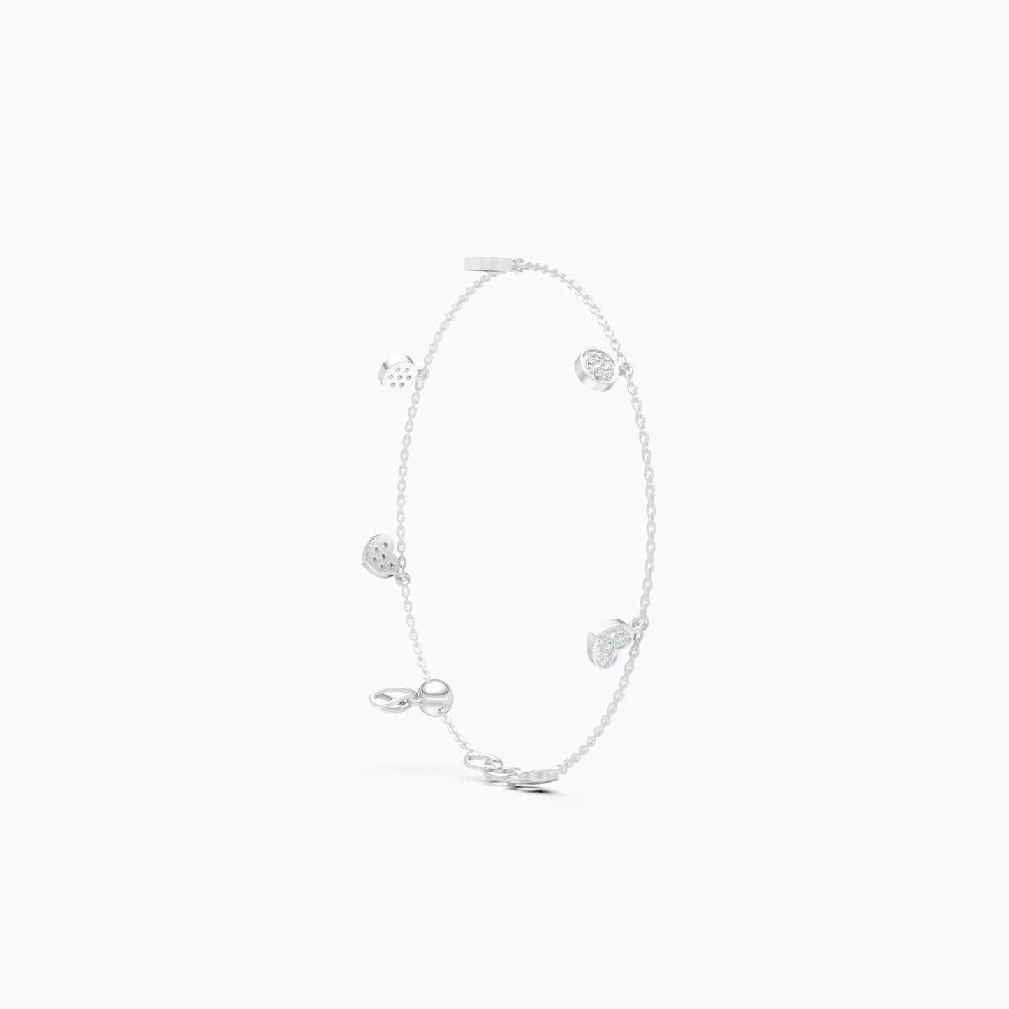Minimal Lab Grown Diamond Charm Bracelet
