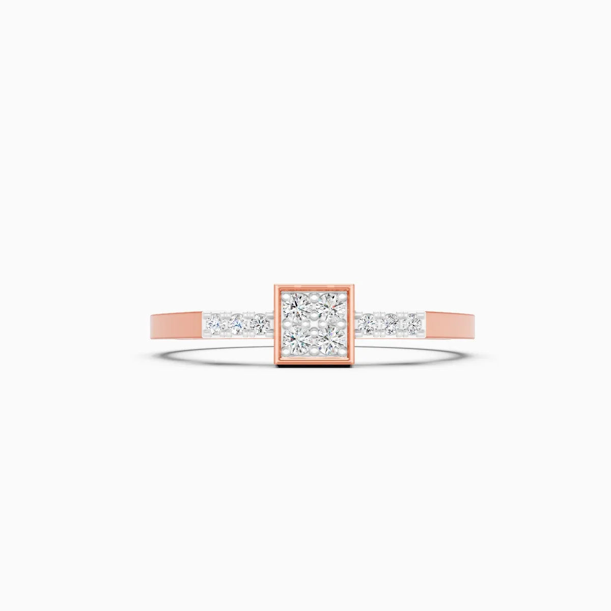 Minimalist Box-Frame Diamond Ring