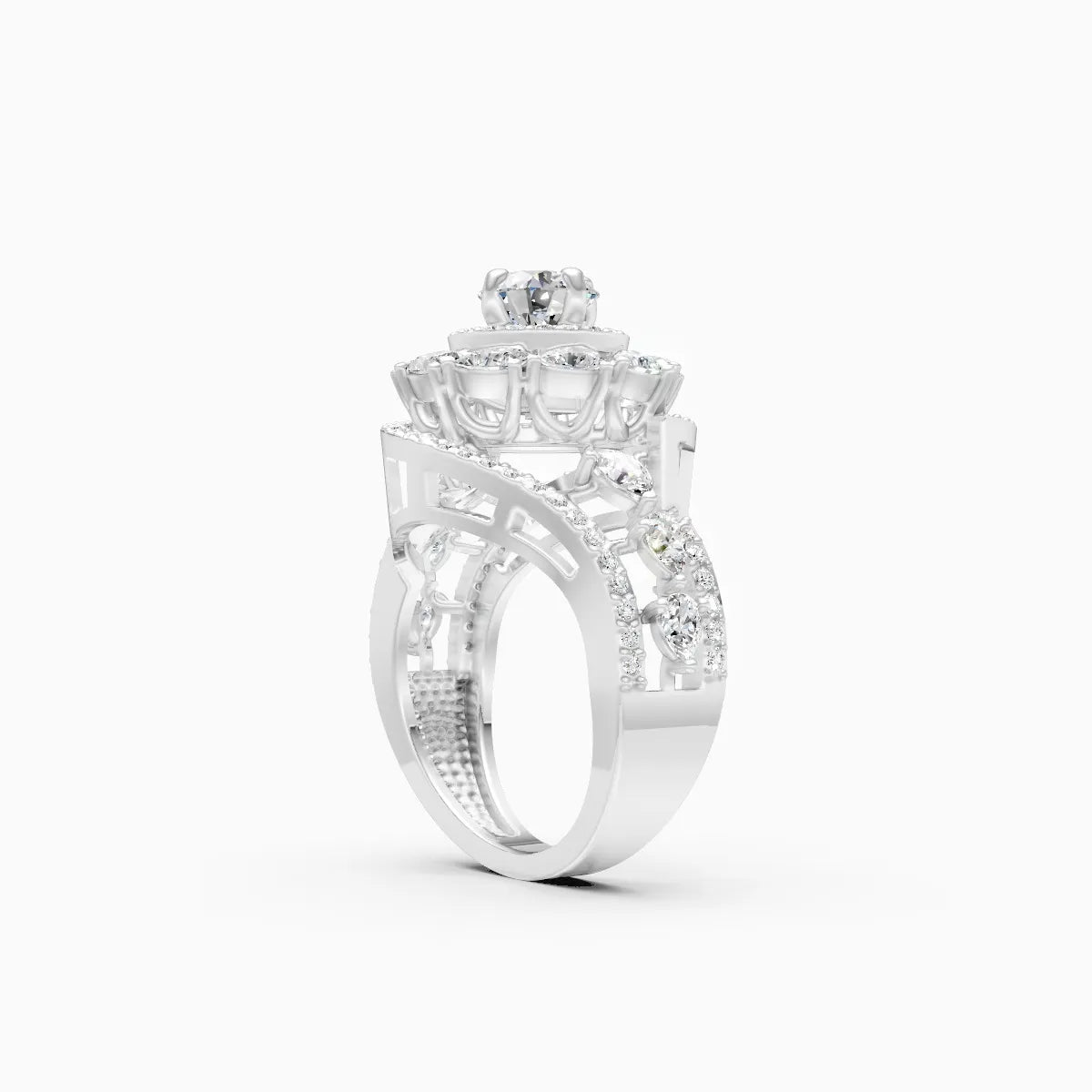 Round By pass Art deco style Ring