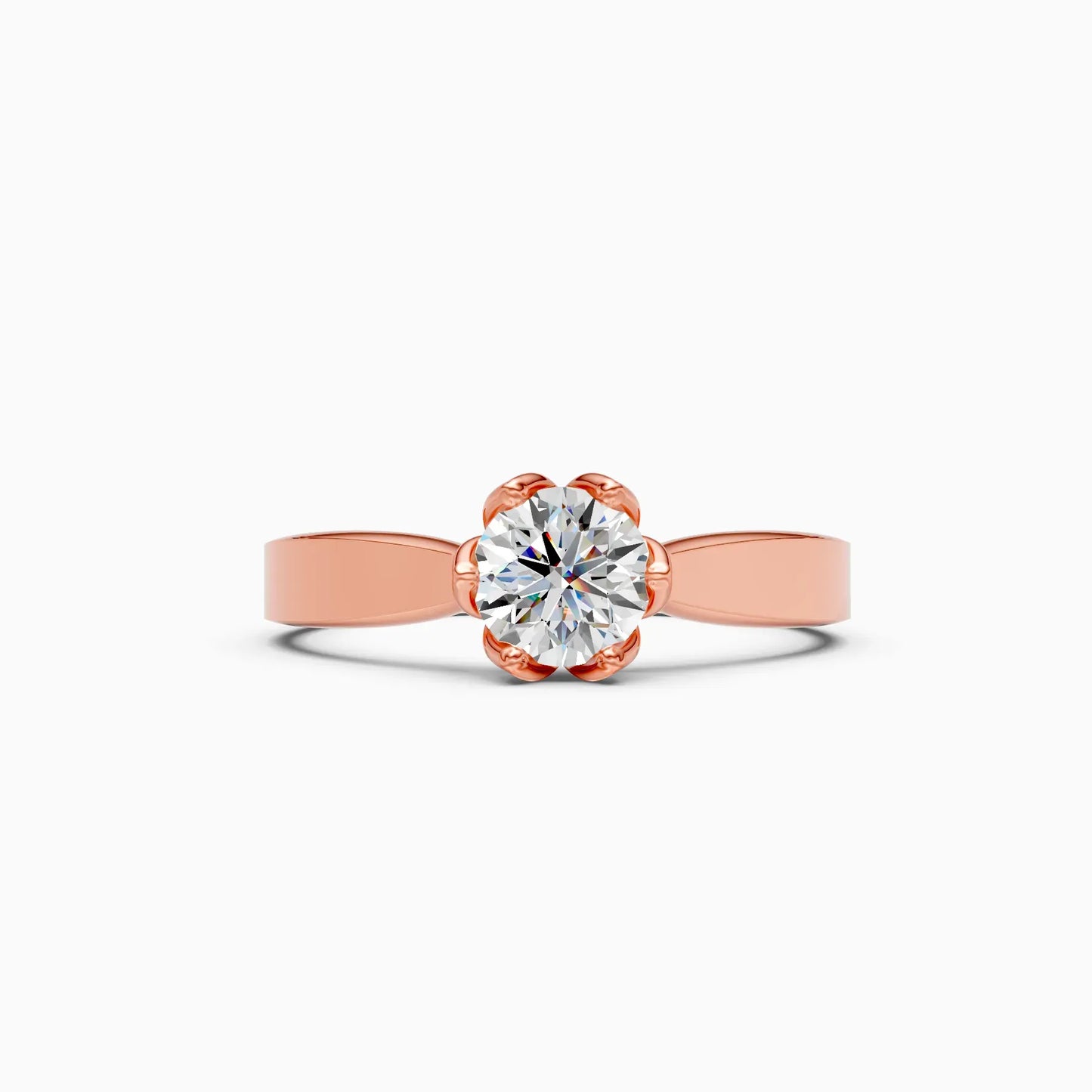 Simple Cathedral Setting Round Diamond Ring