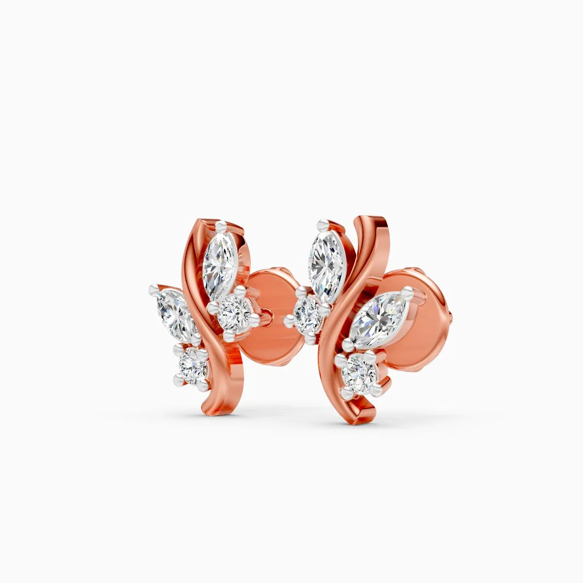 Marquise Leaf Curve Studs