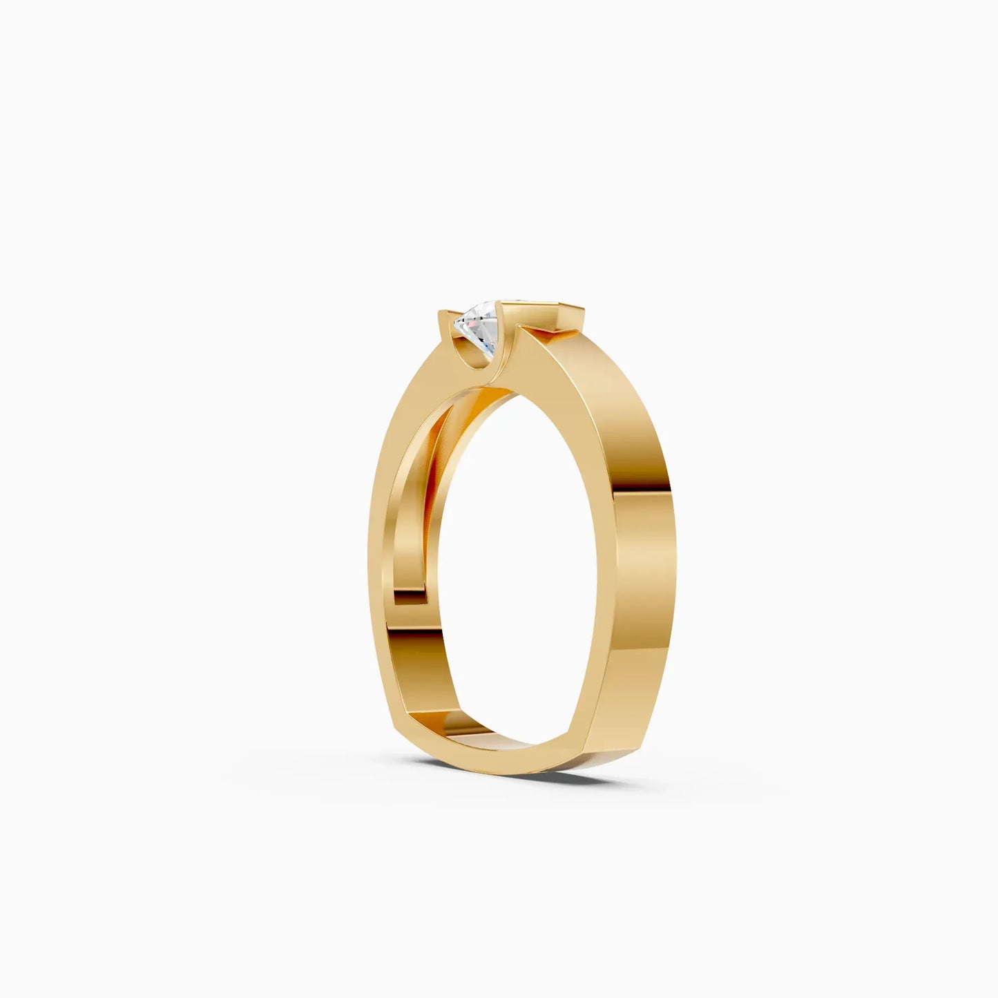 Men's Solitaire Rose Lab Diamond Couple Ring