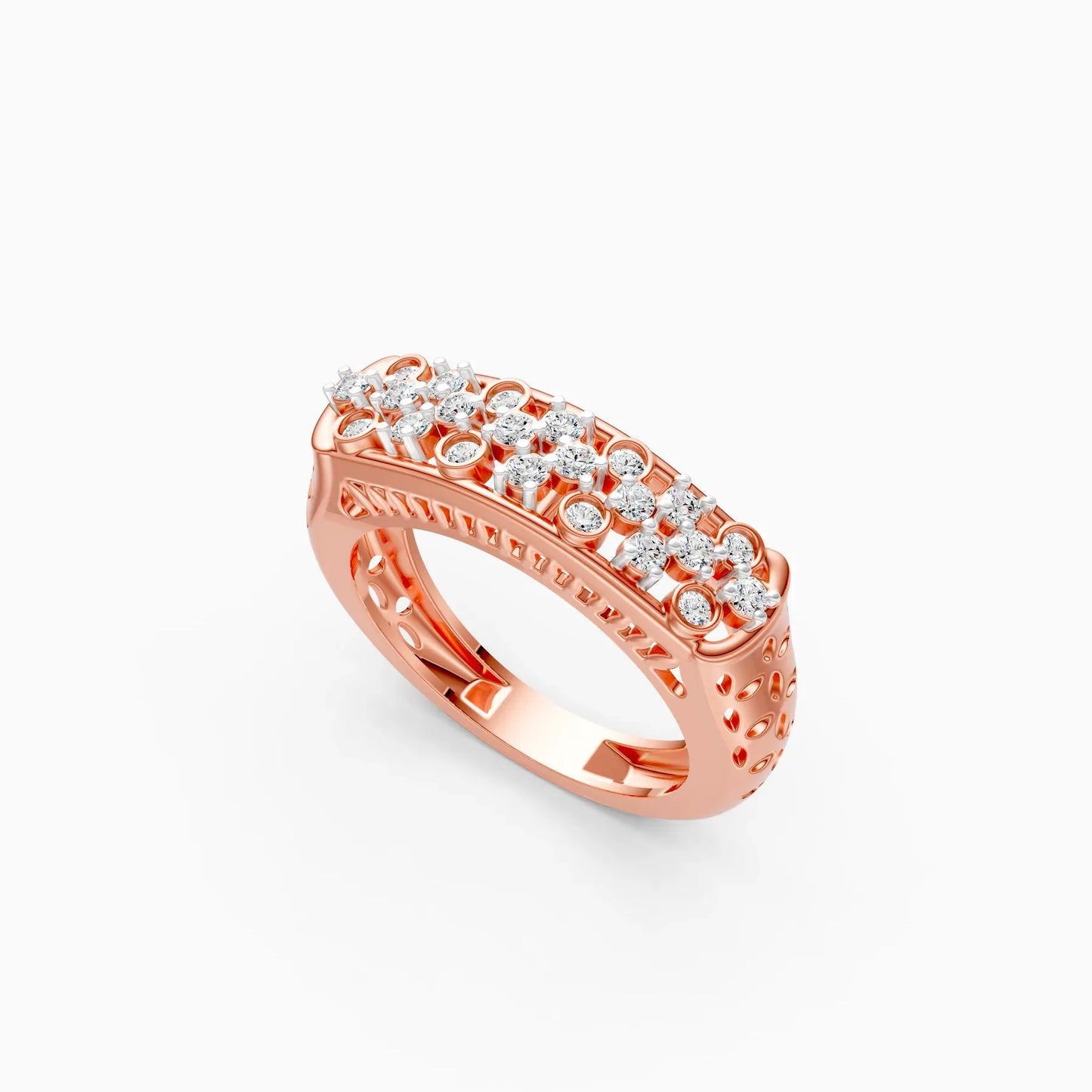 14K Gold Round Cut Diamond Engagement Ring