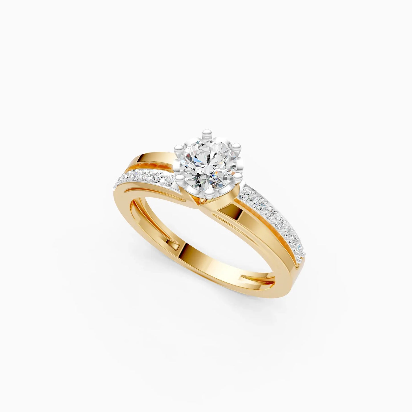Solitaire With Accents Diamond Gold Ring