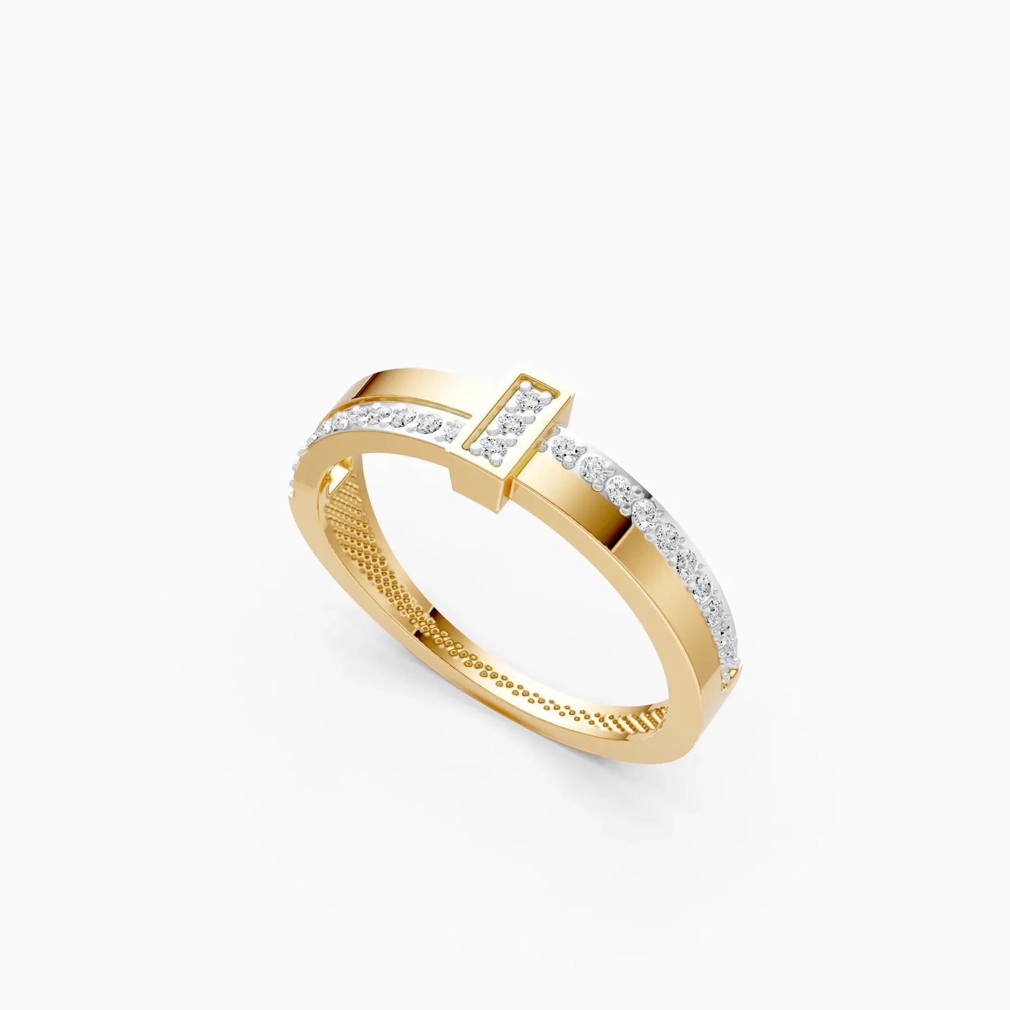 Timeless Round Lab Grown Bar Style Wedding Band
