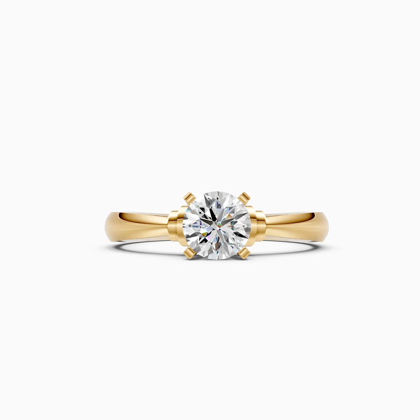 Solitaire Round Diamond Two Tone Ring