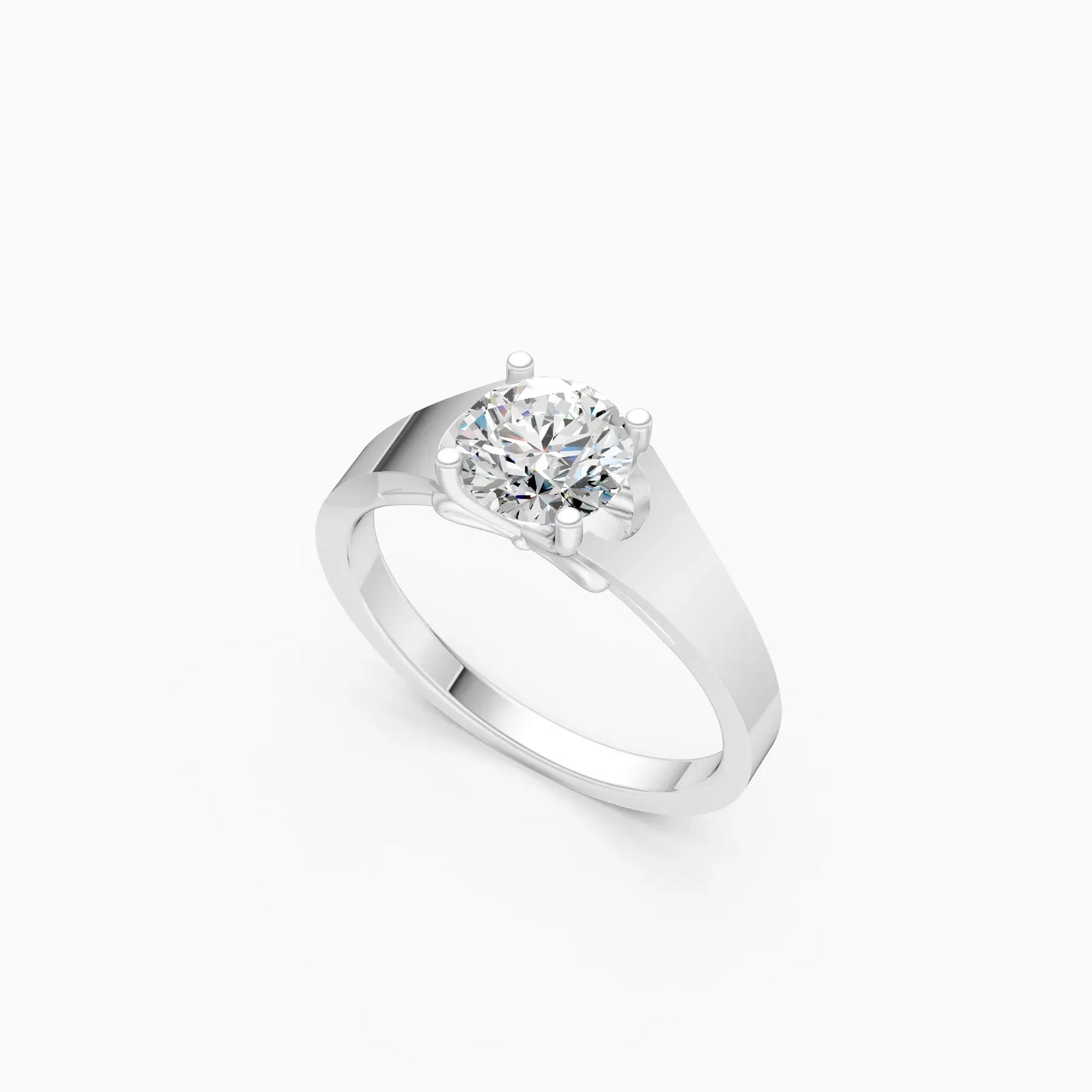 Forever Round Diamond Two Tone Solitaire Ring