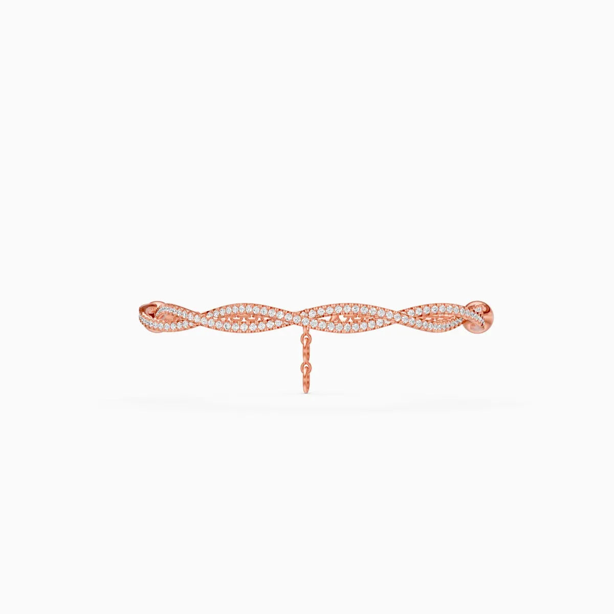 Sophisticated Braid Style Diamond Link Bracelet