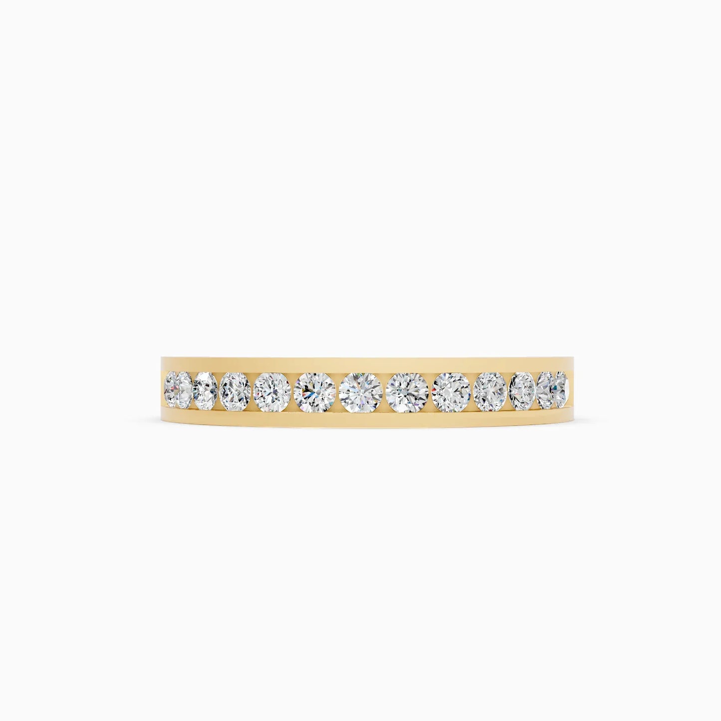 Channel Set Round Diamond Half Eternity Band