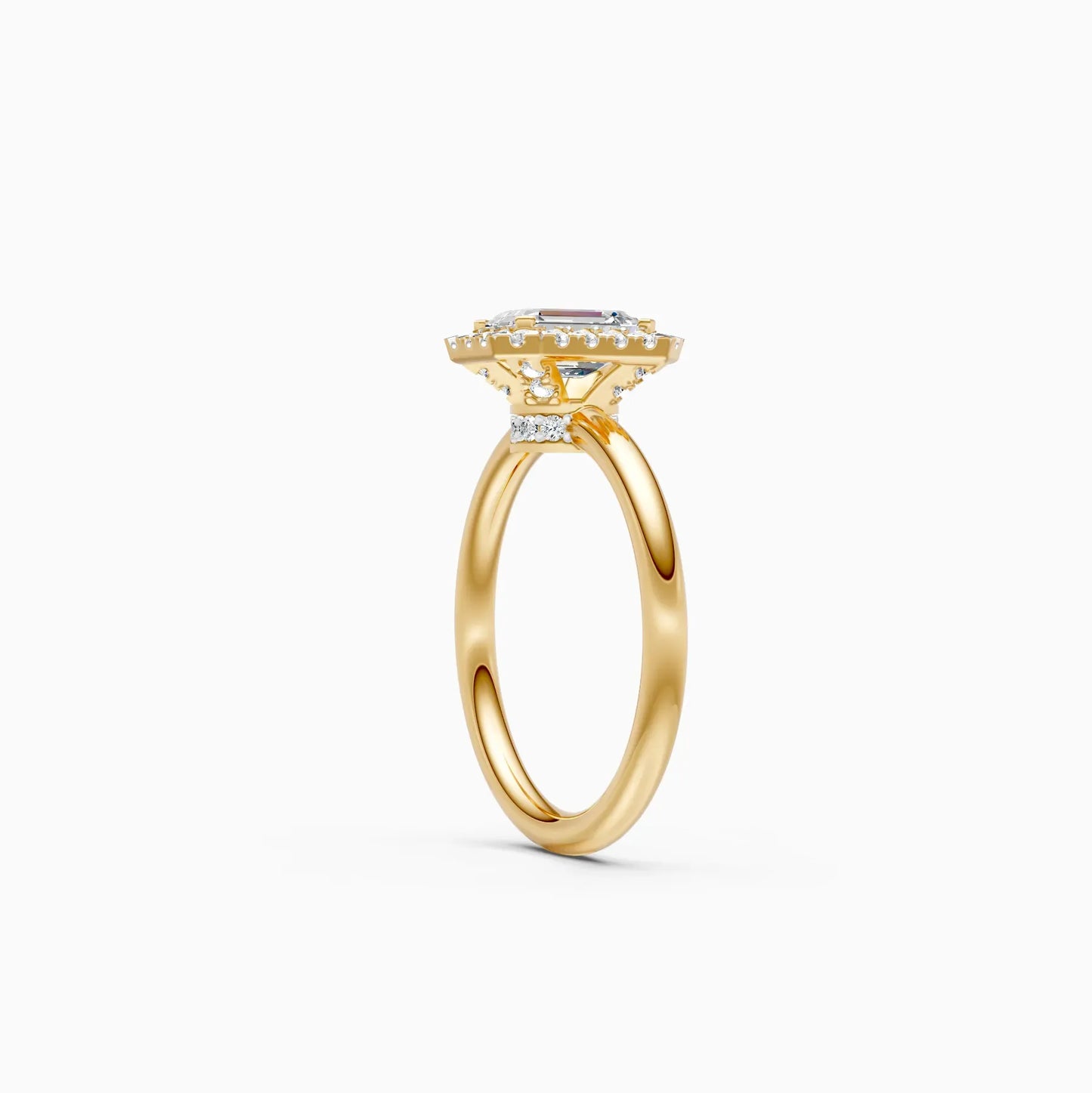 Emerald Halo lab Diamond Wedding Ring