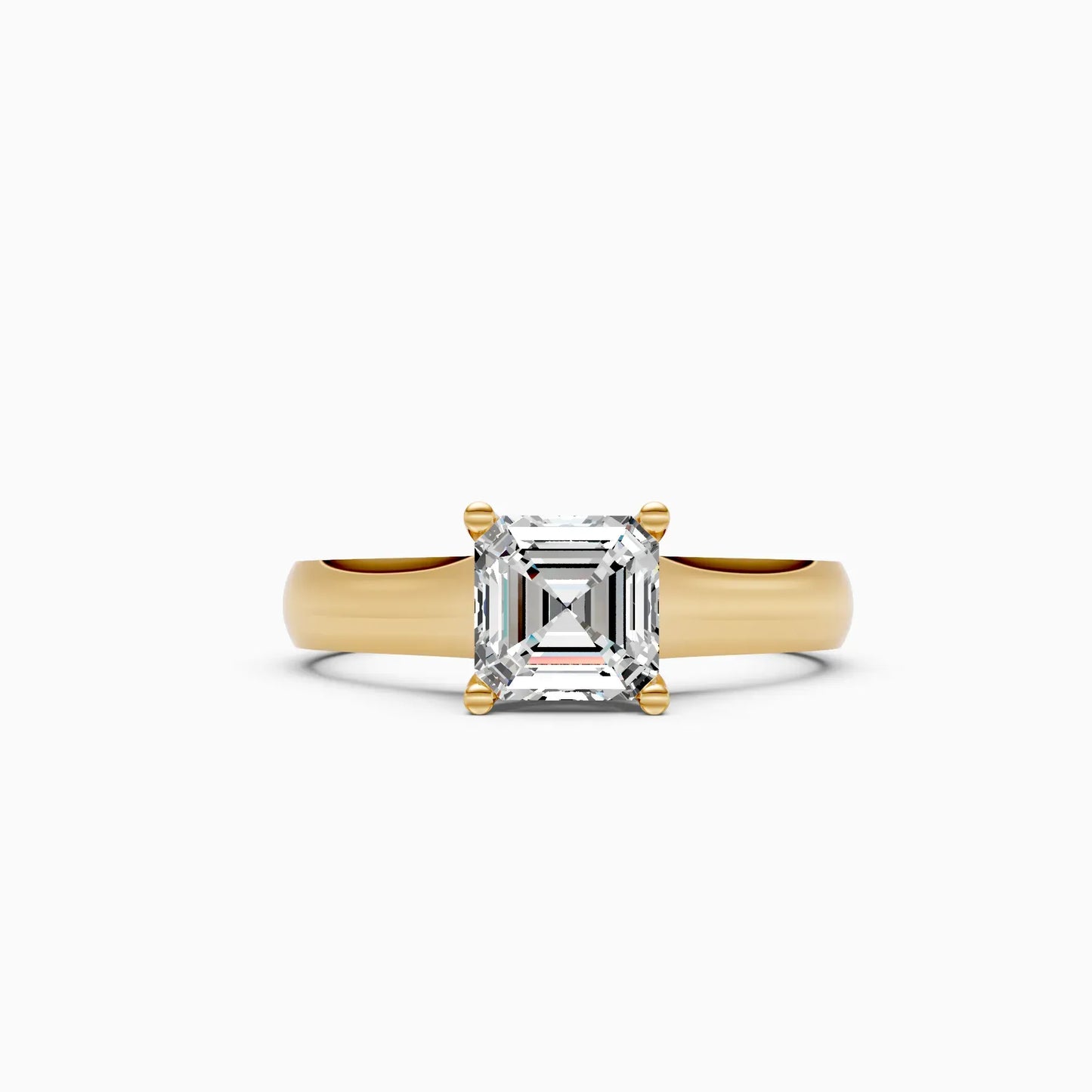 Asscher cut Lab Grown diamond Solitaire Ring
