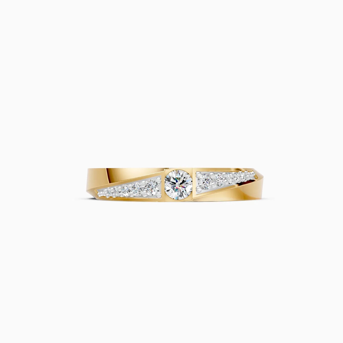 Round Side Accents Diamond Couple Ring