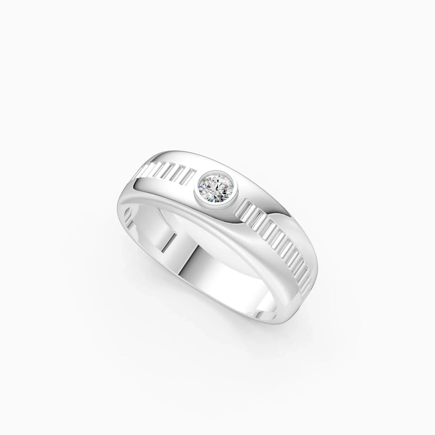 Latest Bezel Round Diamond Ring For Men