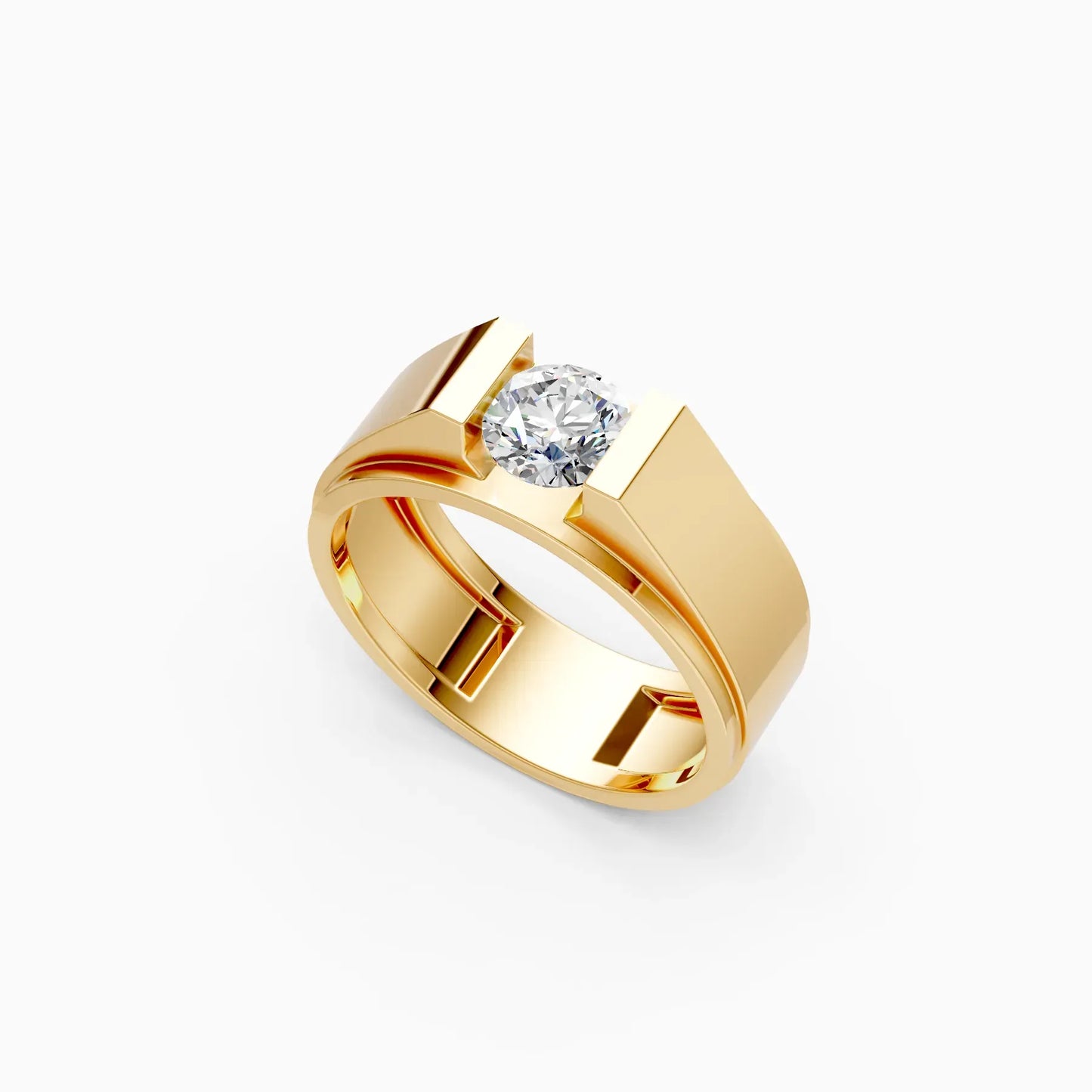 Round Cut Lab Grown Diamond Men's Band Ring