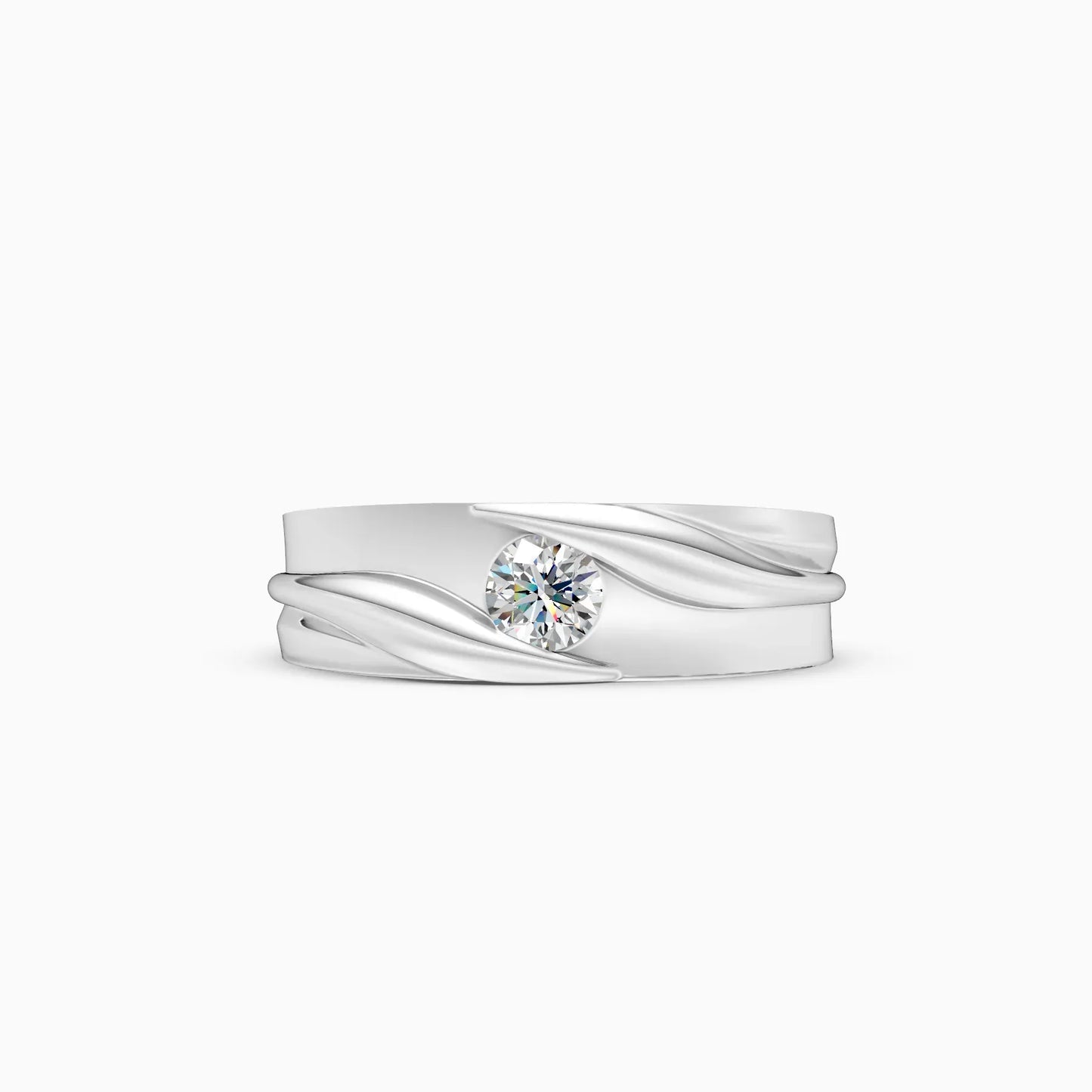 Solitaire Lab Grown Diamond Men's Band