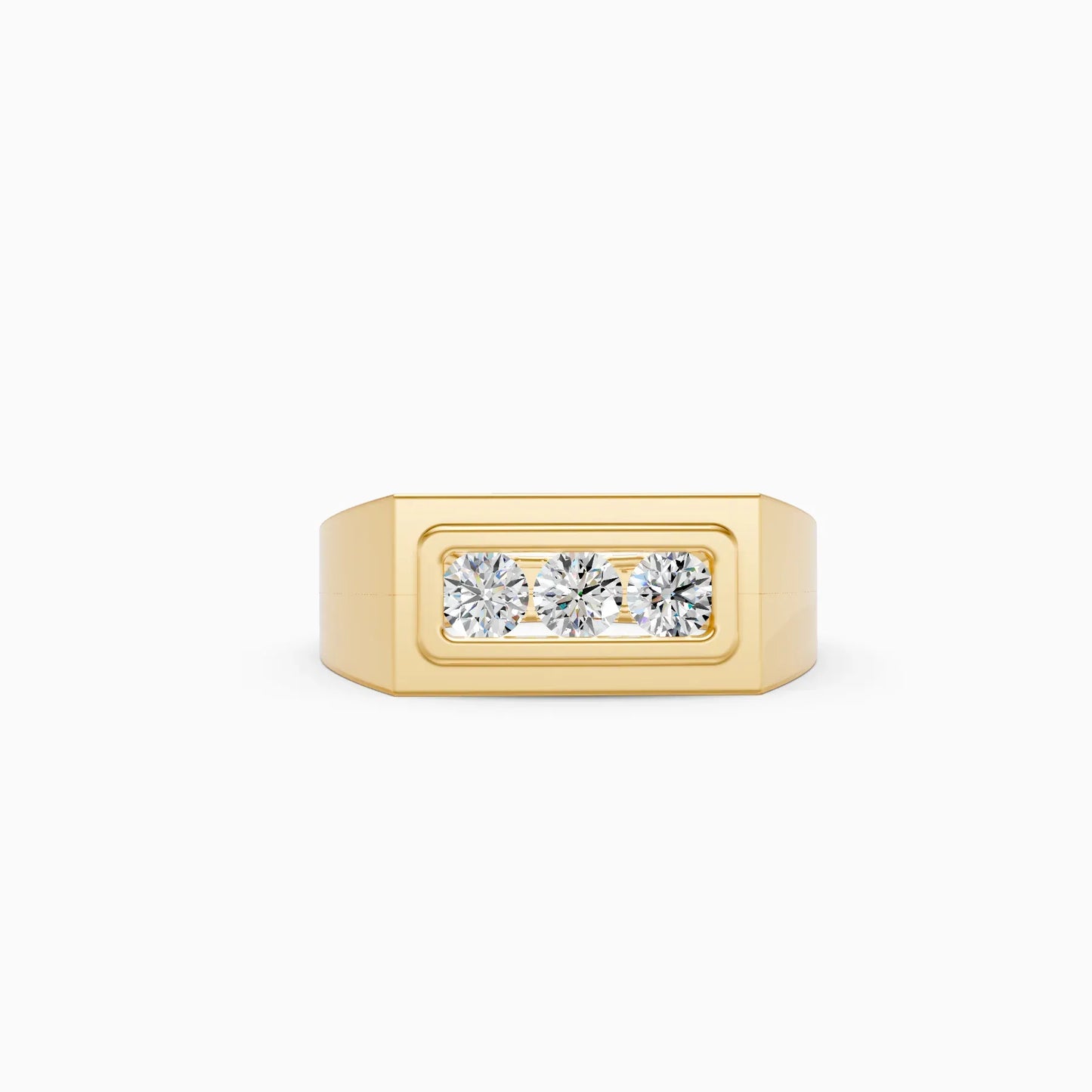 Formal Three Diamond Men's Ring