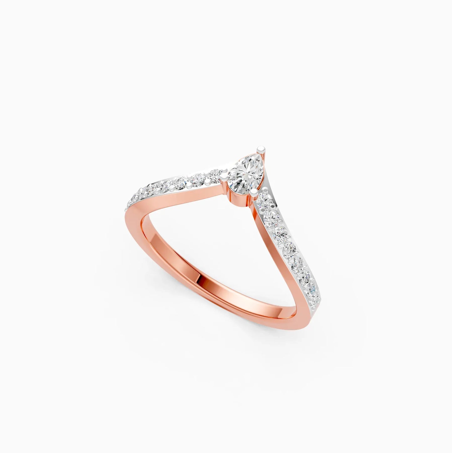 Pear Diamond Curved Wedding Band