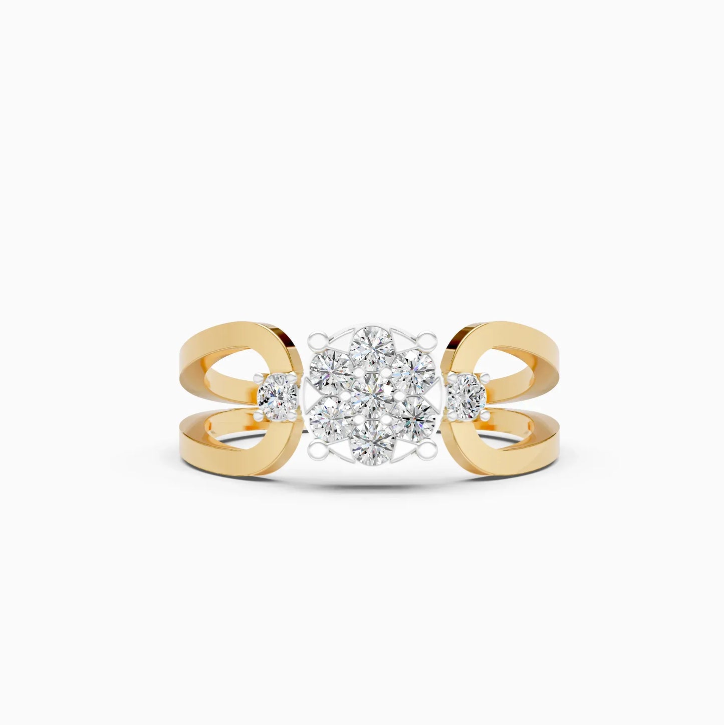 Lavish Floral Diamond Ring in Rose Gold