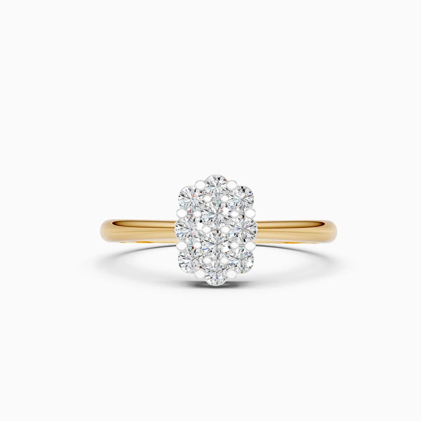 Lab Grown Diamond Cluster Oval Shaped Ring