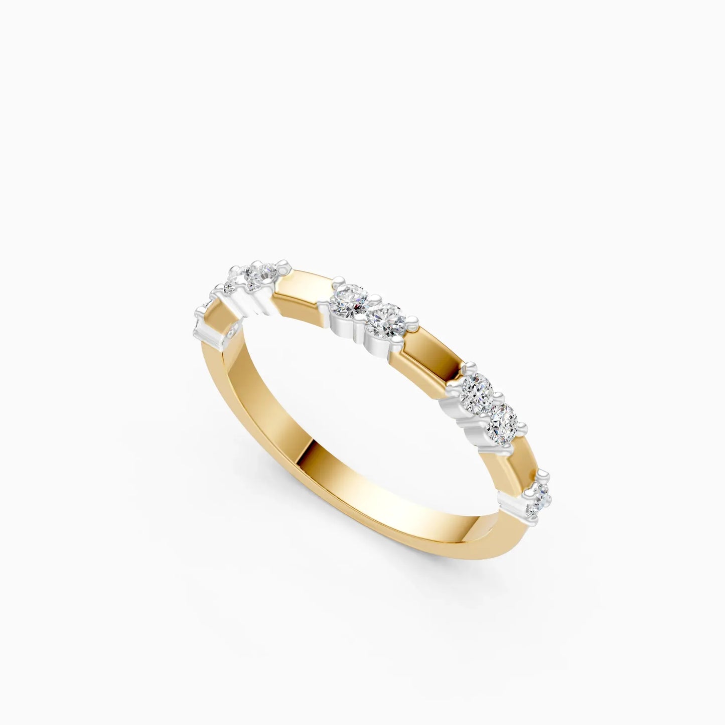 Dazzle Thin Distance Round Diamond Stackable Band