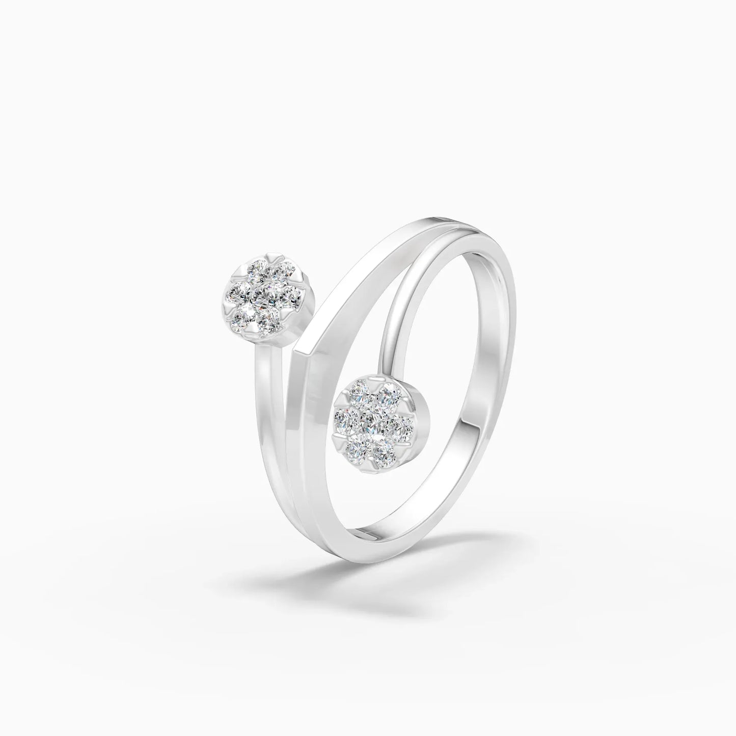 Latest Diamond Cluster By Pass Setting Ring